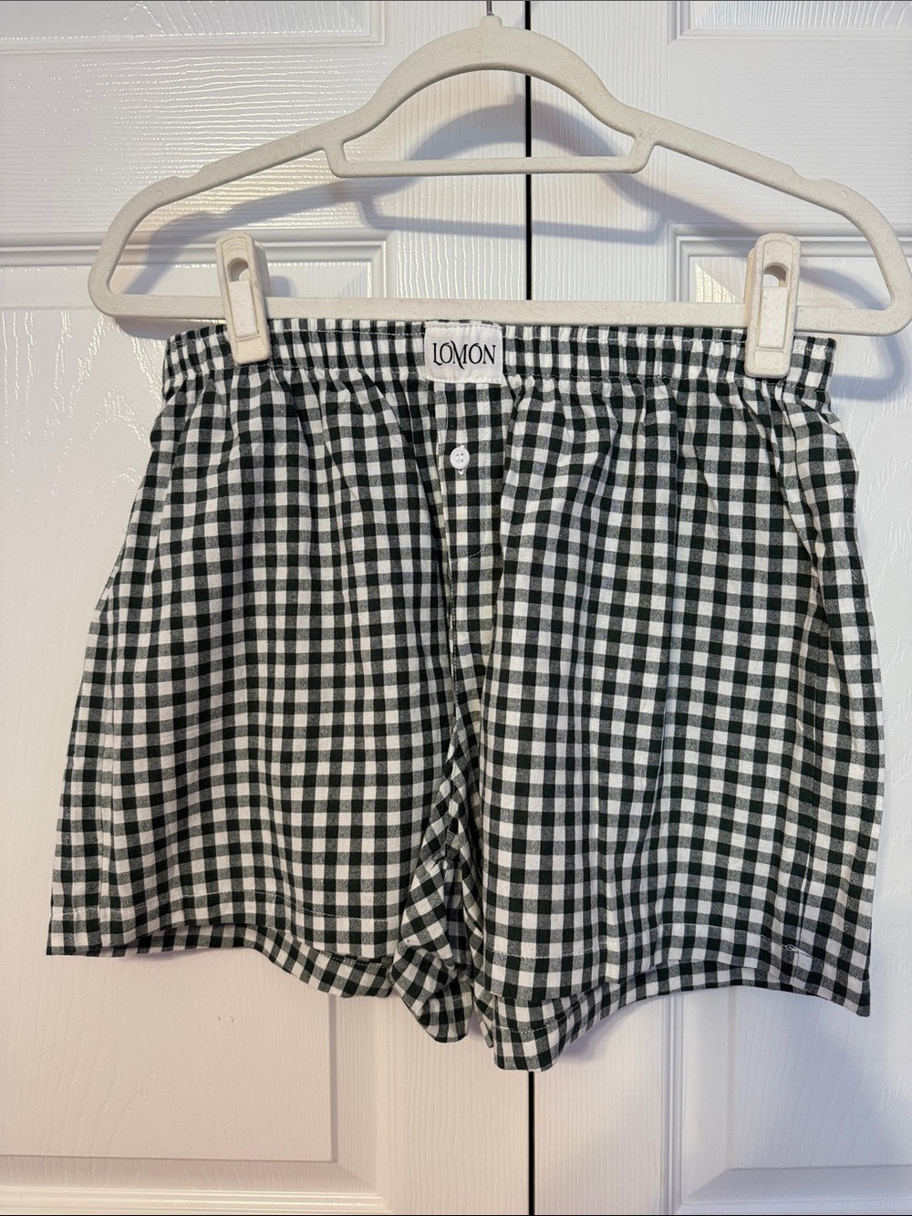 Green & White Gingham Bermuda Shorts for Women